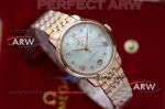 AAA replica Omega De Ville rose gold case automatic mechanical women's watch 